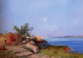 Mittagessen auf einer Terrasse mit Blick auf die Bucht von Neapel Impressionismus Eugene Galien Laloue Landschaft